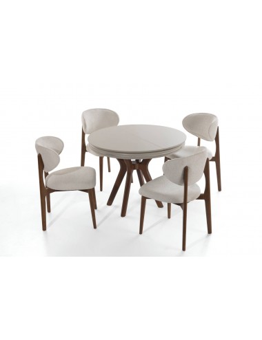 Leon Ahtapot Yuvarlak Masa Takımı - Kum Beji