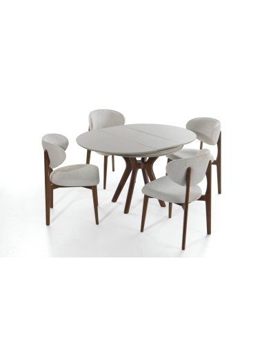 Retro Ahtapot Ayaklı Masa Takımı - Karbeyaz